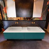 Mondiaz ERIN 150cm badmeubelset onderkast Smag met 2 lades en Wastafel RIDGE dubbel Linen ERIN12711