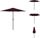vidaXL Tuinparasol - Bordeauxrood - 270 x 246 cm - Aluminium paal