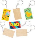 Baker Ross Rechthoek sleutelhangers van hout (8 Stuk) Creatieve Knutselset Voor Kinderen