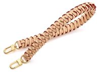 Poignée supérieure en cuir tressé, 45 cm, couleur pêche