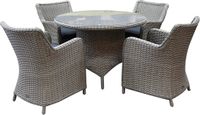 AVH-Collectie Bilbao Riccione dining tuinset 110 cm rond 5-delig grijs
