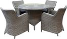 AVH-Collectie Bilbao Riccione dining tuinset 110 cm rond 5-delig grijs