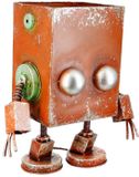 Gilde handwerk Bloempot Plantenpot Robot Roestbruin Metaal H 37.5 cm