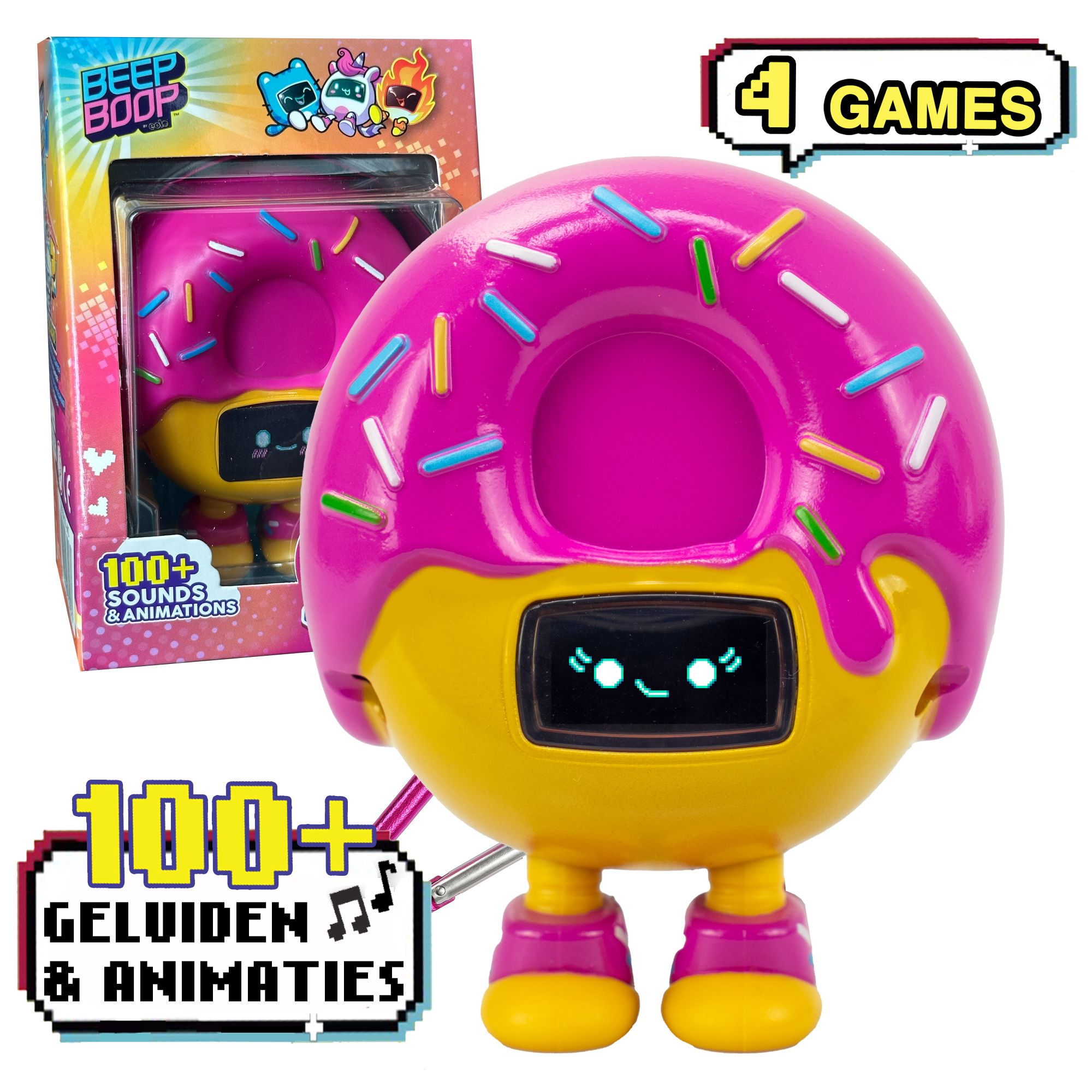 Gear2Play Beep Boop Mochi – Digitale mini-robot met emoties, 4 games en 100+ geluiden & animaties