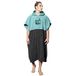 Vulken Serviette de plage extra large, avec capuche, bleu-vert, épaisse, poncho de surf, pour hommes, changement facile en public, tissu microfibre à séchage rapide pour la plage, la piscine, le lac, le parc aquatique L/XL
