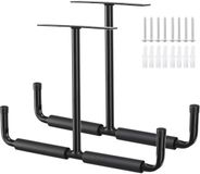 Merkloos / Sans marque HOME COMPOSER Garage heavy duty haken rubber plafondmontage set van 2 autobanden plafondhaken zwart staal dubbele punt 20 cm