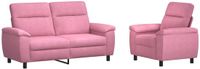 vidaXL Bankstel Roze Stof 2-zits