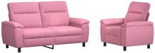 vidaXL Bankstel Roze Stof 2-zits