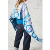 Cecil Jaquard sjaal voor dames, Celestial Aqua Blue