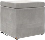 vidaXL Kruk Lichtgrijs 41 x 41 x 40 cm Velvet en Geengineerd Hout