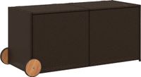 vidaXL Tuinbox met wielen 283 L poly rattan bruin