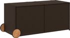 vidaXL Tuinbox met wielen 283 L poly rattan bruin