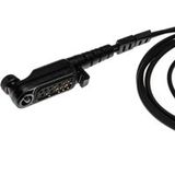 vhbw Headset kompatibel mit HYT PD662G, PD602, PD602G, PD600, PD662, PD605, PD660 Funkgerät mit PTT Mikrofon - transparent, schwarz, Akustikschlauch