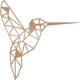 Homemania Wanddecoratie vogel 44x44 cm staal koperkleurig