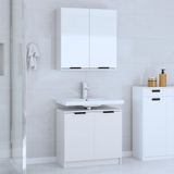 Maison Exclusive - Ensemble de meubles de salle de bain, 2 pièces, blanc, en panneaux de fibres de bois