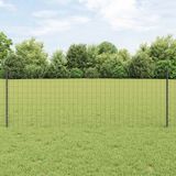 vidaXL Euro-hek met palen 10 x 0,8 m PVC-Coated Staal Grijs Mesh