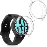kwmobile 2x smartwatch hoes geschikt voor Samsung Galaxy Watch 6 40mm hoesje - Siliconen sporthorloge cover - Activity tracker case in transparant