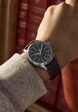 Timex Waterbury Ace Quartz Analoog Horloge Zwart En Zilverkleurig Kast Gemaakt Van 100% Roestvrij Staal En Een Armband Van 100% Leer 41 TW2Y70400AJ