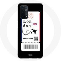 Maniacase Etui voor Oppo A74 Vliegticket Londen