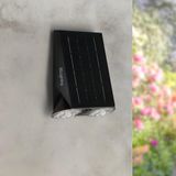 M Ledme Black Eyes Led-zonnelamp voor buiten, met bewegings- en schemersensor, 800 lm, 1,3 W, IP44, natuurlijk wit licht (4000 K) voor tuin, terras, gevel, muur