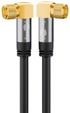 Goobay 70589 satellietkabel met graden hoekige F-connector voor DVB-S-ontvanger, 75 Ohm, kabelinternet modem Gebogen 5m zwart