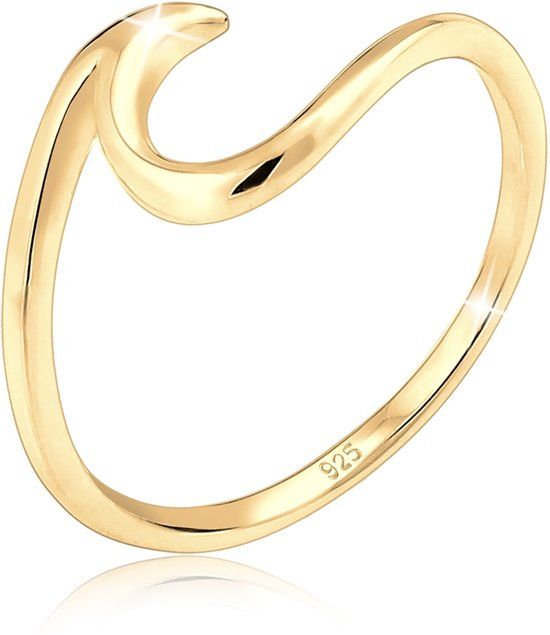 Elli Ringen golven wave strand maritiem 925 zilver verguld