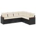 vidaXL Loungeset met kussens, polyrotan, zwart