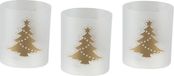 2shop Theelicht Glas met kerstdecoratie en flikkerend led