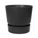 Elho Greenville Rond 55 - Grote Bloempot voor Buiten met Waterreservoir - 100% Gerecycled Plastic - Ø 55 x H 50 cm - Living black