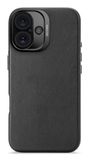 Decoded Housse en cuir pour iPhone 16 - Fabriqué en cuir ECCO premium - Compatible MagSafe - Noir