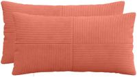 vidaXL - Kussensloop - 2 stuks - ALMELO - Rood-Oranje - 40 x 70 cm - Katoensatijn