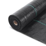 vounot® Mulchdoek tegen onkruid, 50 m x 1 m, van polypropyleen vezels, uv-bestendig, 100 g/m², scheurvast, met hoge stabilisatie, zwart mulchzeil