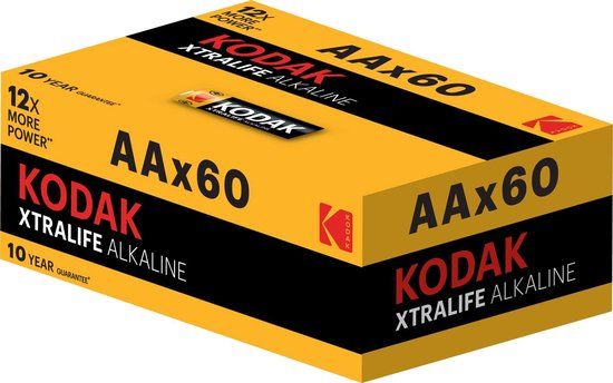 Kodak XTRALIFE AA Alkaline Batterijen - 60 stuks