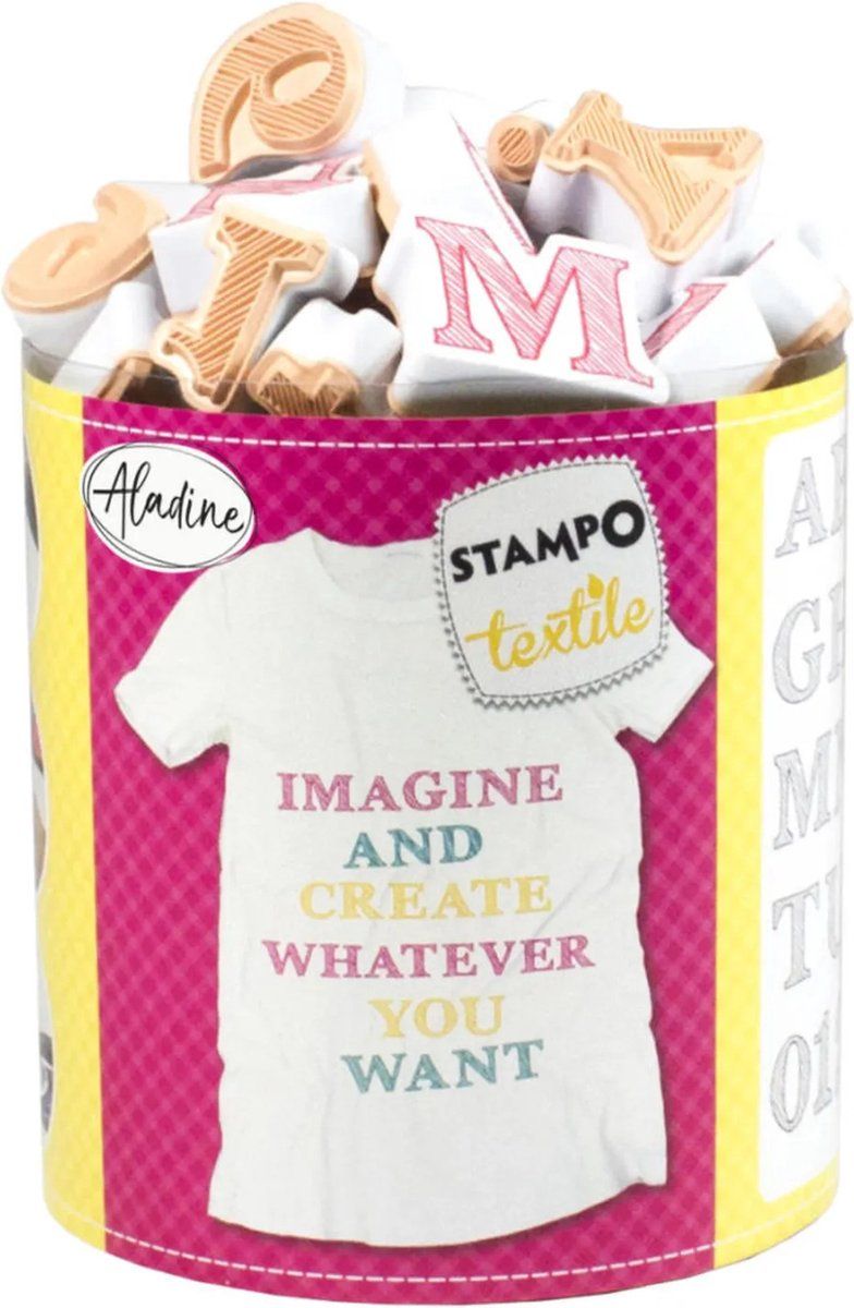 Aladine STAMPO TEXTILE ALPHABET SKETCH - 3660016052614