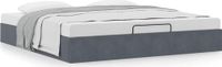 Prolenta Maison Exclusive - Cadre De Lit Ottoman Sans Matelas Gris Foncé 200x200 Cm Velours