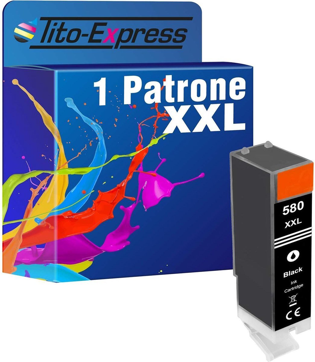 Tito Express PlatinumSerie 1x cartridge alternatief voor Canon PGI-580 Black/TR7550 TR8550 TS6150 TS6151 TS6250 TS6251 TS6300 TS6350 TS6351 TS705 TS8150 TS8151 TS8152 TS8350 TS9150 TS915
