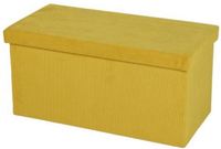 Urban Living Hocker bank - poef XXL - opbergbox - geel - polyester/mdf - 76 x 38 x 38 cm - opvouwbaar