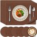 Ibenzoa® sets de table résistants à la chaleur et lavables avec sous-verres pour la maison et la cuisine - Marron