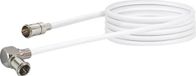 Schwaiger Antenne Aansluitkabel [1x F-quickstekker - 1x Mini-DAT-stekker] 1.50 m 90 dB Wit