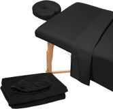 oCreon Set van drie microfiber lakens, inclusief een plat laken voor een massagetafel en twee aansluitende lakens