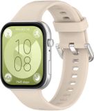 By Qubix Qubix - Siliconen bandje met gesp - Beige - Geschikt voor Huawei Watch Fit 3 / 4 / 5