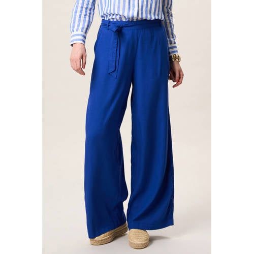 Miss Etam wide leg regular waist broek blauw
