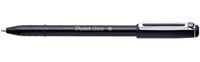 Pentel BX460-A balpen IZee, model met kap, metalen clip, 0, 5 mm lijndikte, 12 stuks, zwart