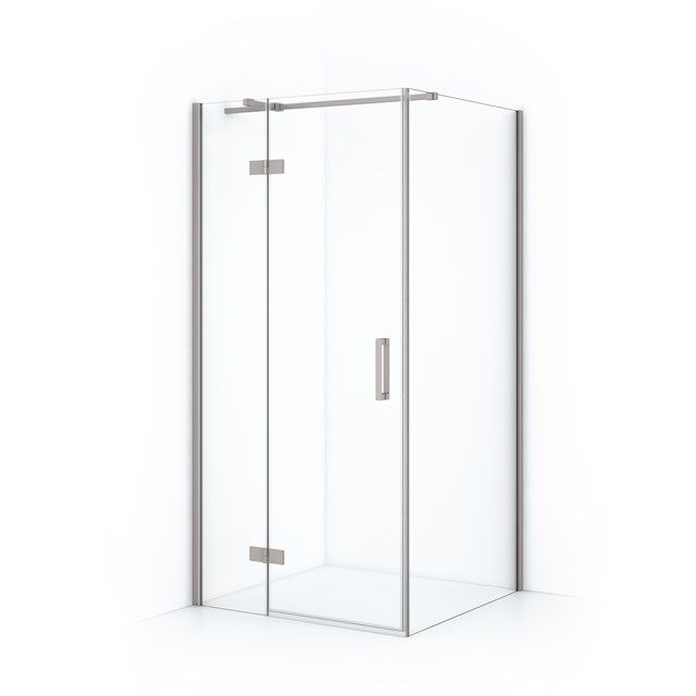 Maxaro Douchecabine Diamond 100x100cm 8mm Helder Veiligheidsglas Geborsteld RVS met Draaideur