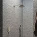 Hotbath Cobber IBS22 inbouw regendoucheset met ronde handdouche aan houder en 30cm ronde hoofddouche aan 15cm plafondarm geborsteld nikkel