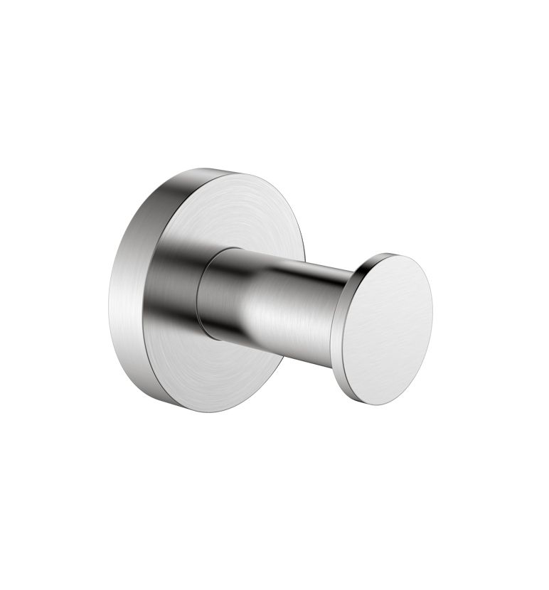 Badkamerplanet Handdoekhaak Rond RVS - 200 cm - RVS/Mat Zwart