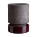 Bergs Potter Pot Hoff Ø14 cm, Gris Brut-Bordeaux Profond