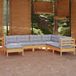 The Living Store Loungeset Grenenhout - Grijs - 63.5x63.5x62.5 cm - 6 Seats - Including Cushions