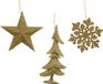 Decoris Kaemingk Hanger plastic glitter lichtgoud assorti kerstbal hangdeco kerst
