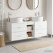 Maison Exclusive - Ensemble de 3 meubles de salle de bain, blanc, 129 x 44,5 x 80 cm